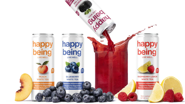  A curated collection of different flavors of white tea from Happy Being.