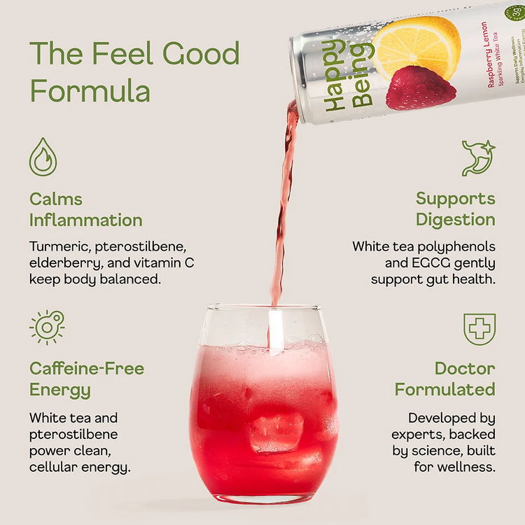 Raspberry Lemon Sparkling White Tea | 4 pack