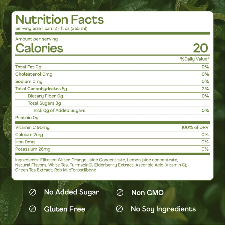 Happy Being orange nutrition facts with 20 calories and 3g sugar.