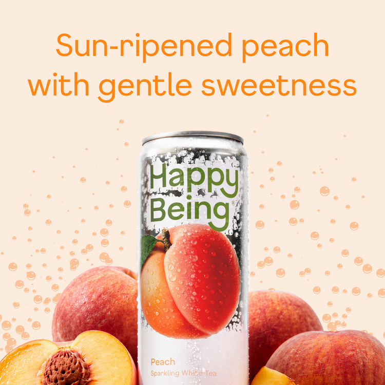 Peach Sparkling White Tea - fruit stack