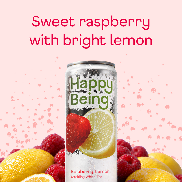 Raspberry Lemon Sparkling White Tea - fruit stack