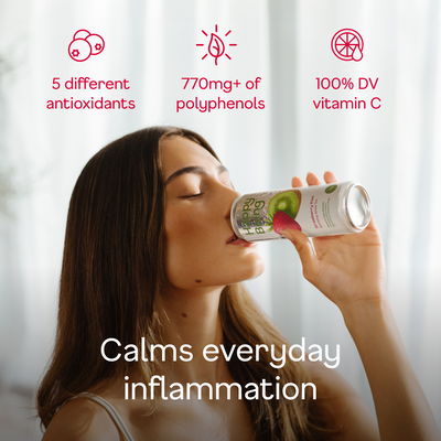 Strawberry Kiwi Sparkling White Tea - calms everyday inflammation
