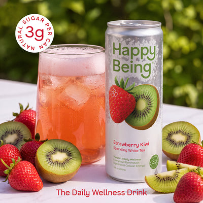 Strawberry Kiwi Sparkling White Tea - daily wellness drink