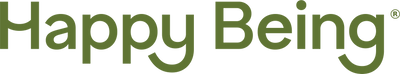 Green 'Happy Being' logo on a white background